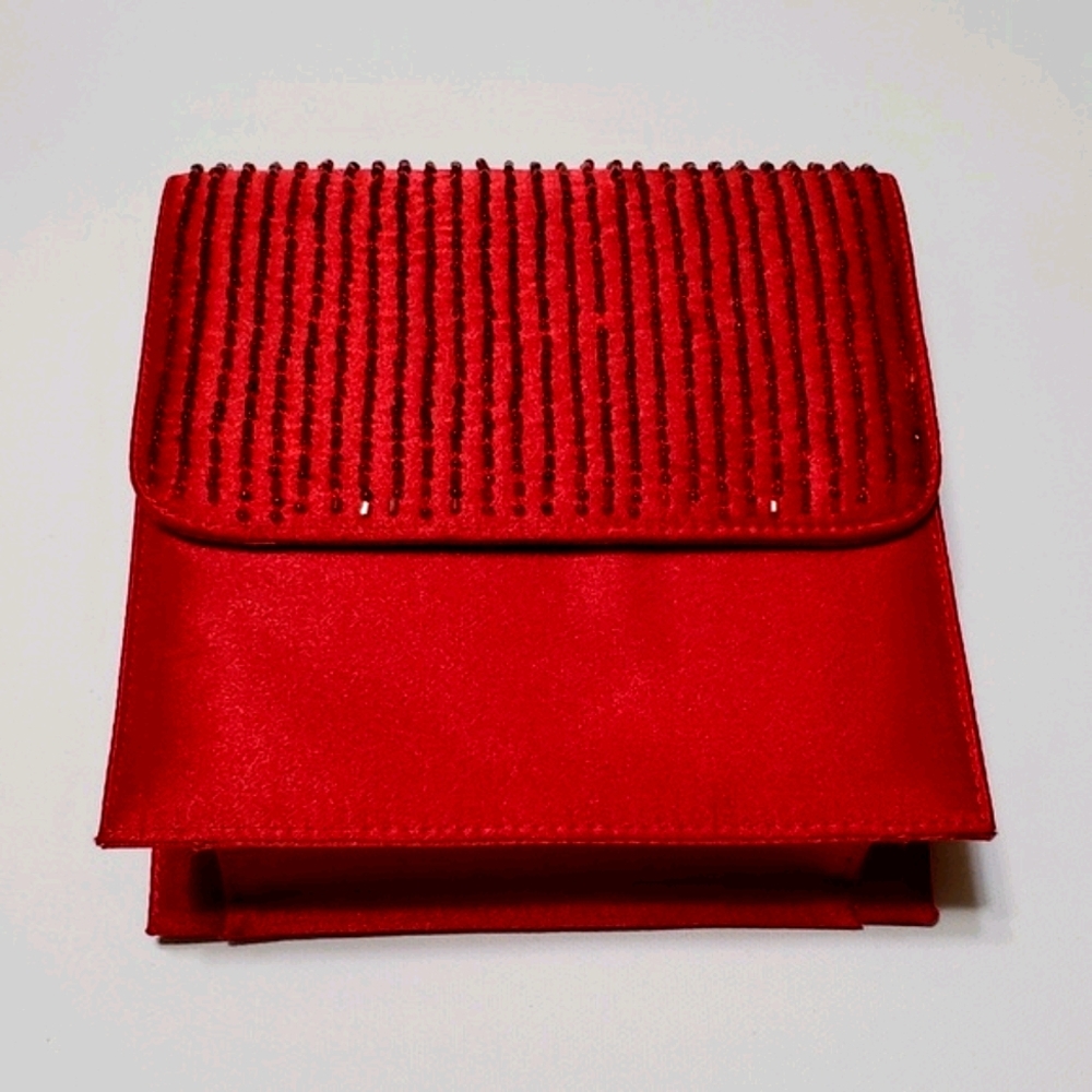 Red Beaded Clutch Purse By J. Renee'